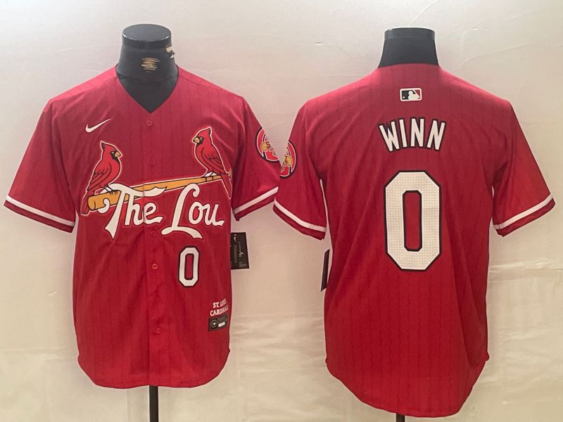 Men St.Louis Cardinals #0 Winn Red City Edition 2024 Nike MLB Jersey style 1